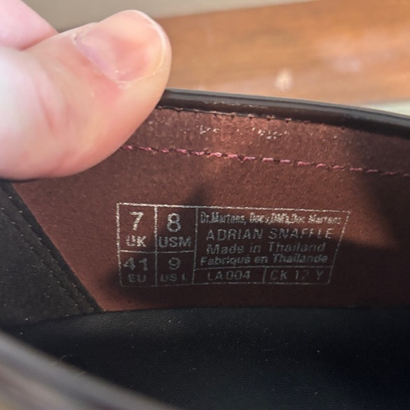 Dr. Martens Burgundy Loafers with Gold Detail - Picture 4 of 9